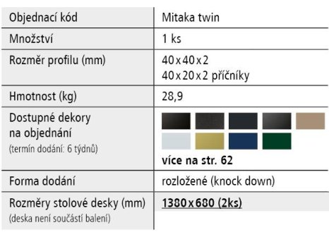 Stolová podnož MAIA TWIN