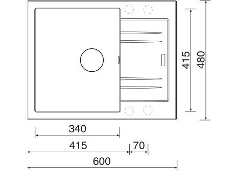 Sinks LINEA 600 + baterie MIX 350 P chrom - komplet