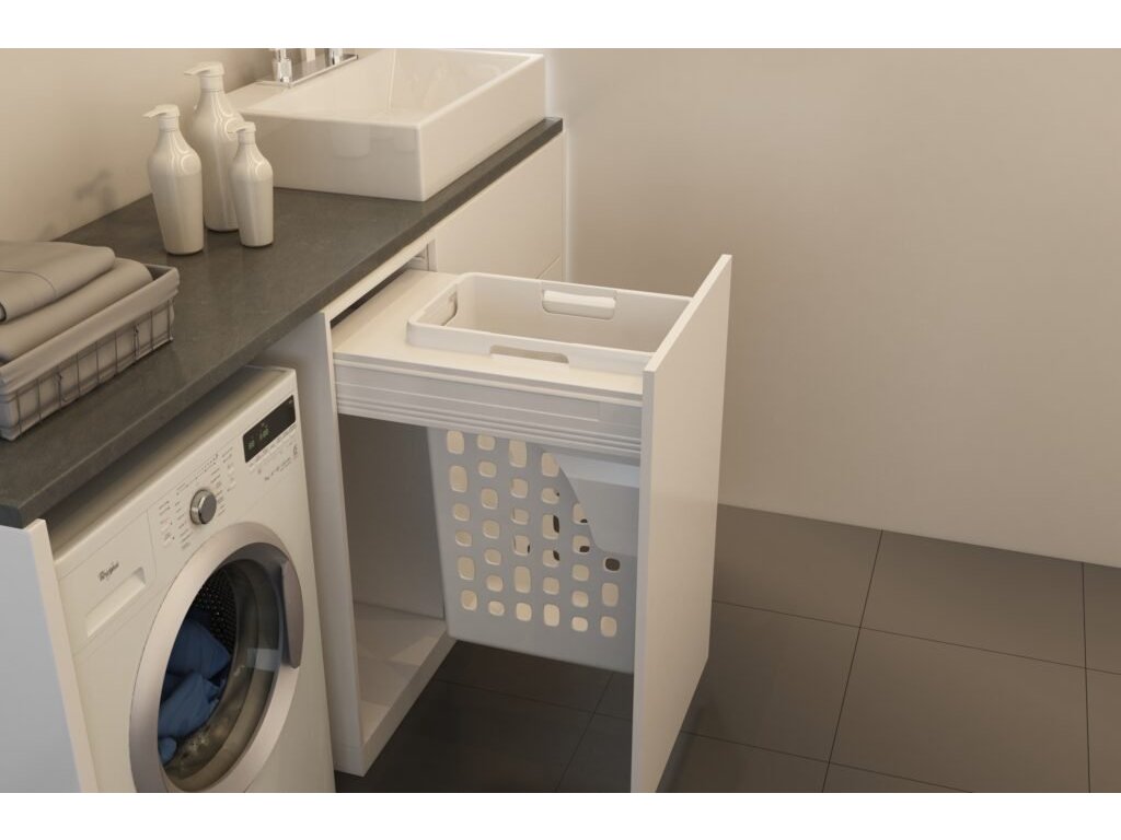 Koš na prádlo výsuvný 450 mm 1x48L bílý