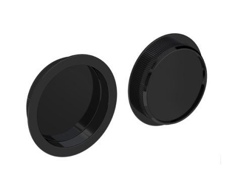 Úchytka mušle kulatá pro posuvné dveře pr. 57 mm - 2 ks - Černá matná