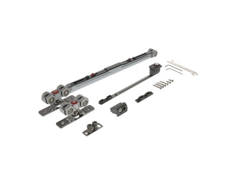 Cemux STARSHIP STANDARD sada kování pro posuvné dřevěné dveře 100kg s tlumením černá