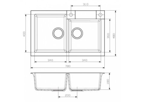 Kuchyňský dřez ALVEUS ROCK 90