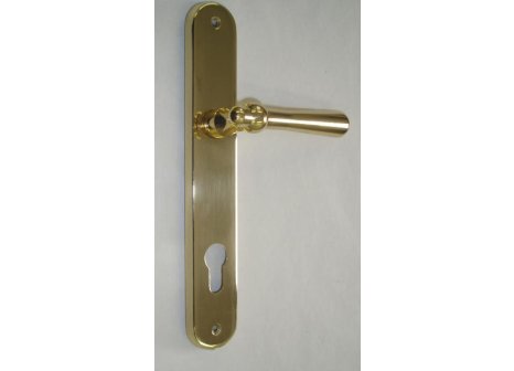 Casual štítové dveřní kování s pružinou klika/koule lesklá mosaz - Vložka FAB, 72 mm