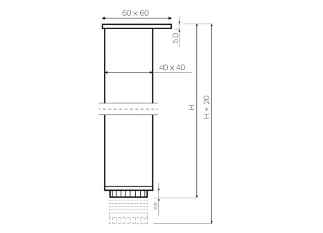 Nábytková nožka MO-R 40x40 rektifikace antracit