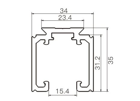 Cemux STARSHIP černá horní kolejnice pro posuvné interiérové dveře