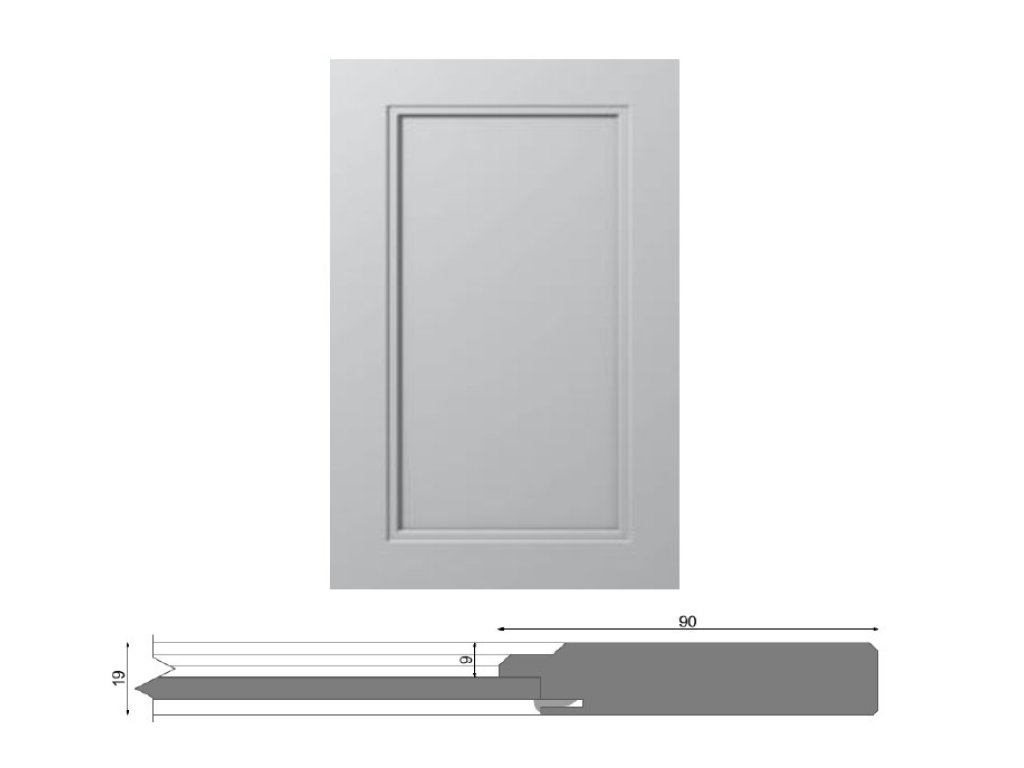Dvířka oboustranný MAT - tvar RMQ