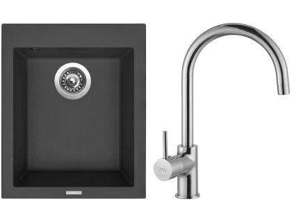 Sinks CUBE 410 akční set  pureblack + VITALIA chrom