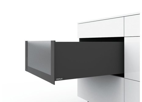 Cemux H Box SLIM vnitřní zásuvka antracit H199 čelní sklo H170 - 400 mm