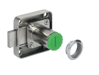 zámek Symo zásuvkový středový 18/22 nikl - komplet