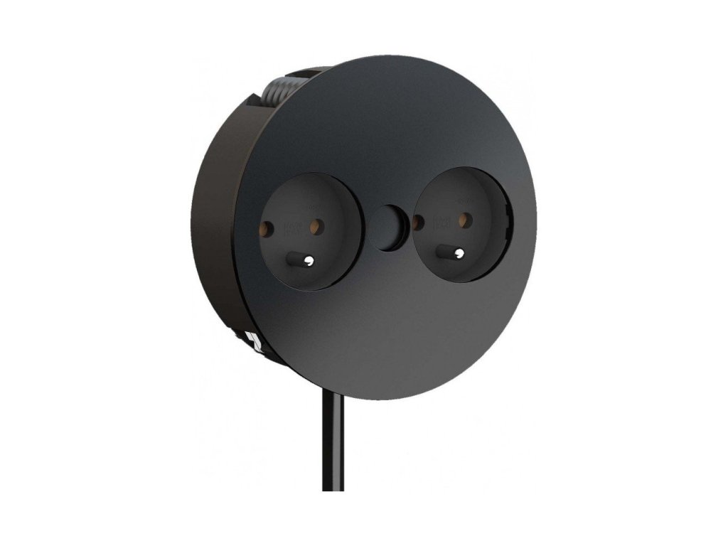 Elektro zásuvka Bachmann Twist 931.152 2 x 230V černá mat