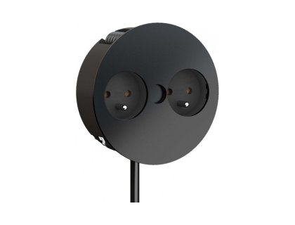 Elektro zásuvka Bachmann Twist 931.152 2 x 230V černá mat