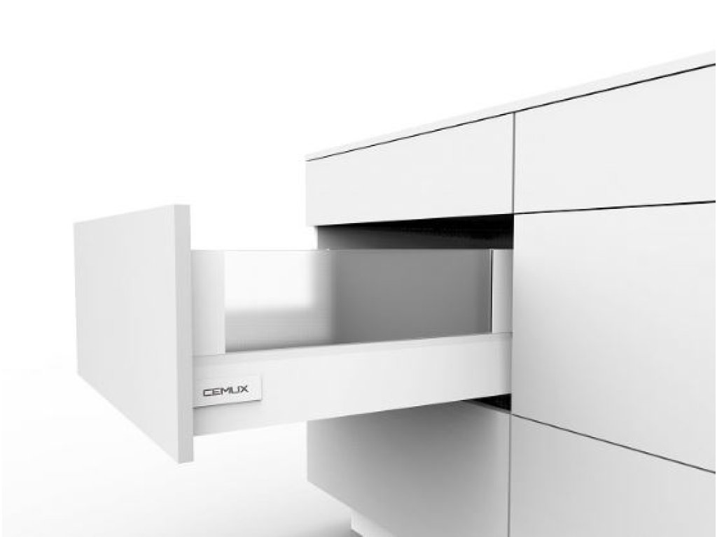 Cemux A BOX zásuvka vnitřní se sklem bílá H199/500 mm