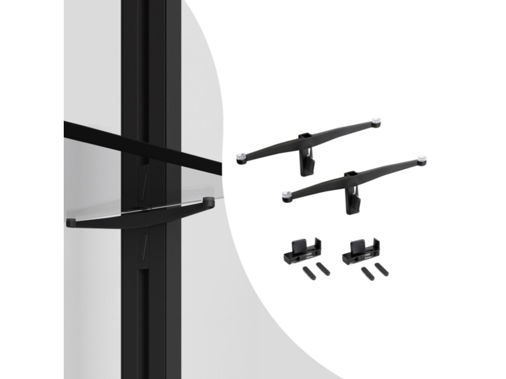 ZERO sada držáků pro skleněnou polici černá mat