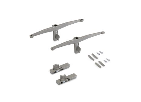 ZERO sada držáků pro dřevěnou polici kamenná šedá