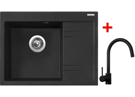 Set Sinks RIM 650 L + baterie VITALIA černá matná