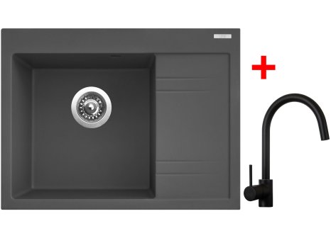 Set Sinks RIM 650 L + baterie VITALIA černá matná