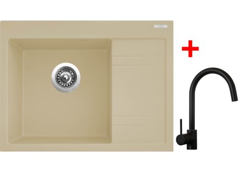 Set Sinks RIM 650 L + baterie VITALIA černá matná