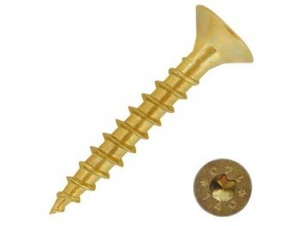 vrut do dřeva ZH TORX zinek žlutý T20 pr. 4 x35/18 mm  BAL= 1000 ks