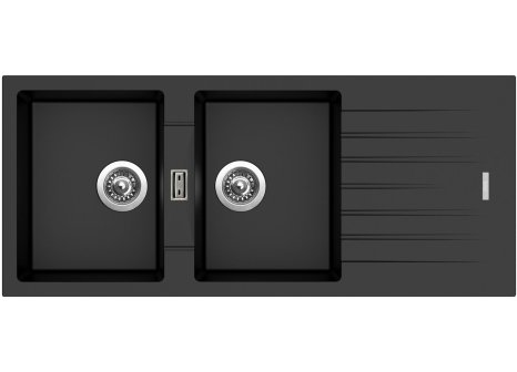 Sinks PERFECTO 1160 DUO - Černá metalická, Metalblack