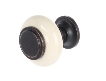 Knopka Edita patinovaná hnědá/ porcelán