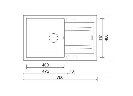 Sinks LINEA 780 + baterie MIX 350P - komplet