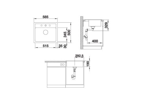 BLANCO LEGRA 6 + baterie MIDA Silgranit-Look