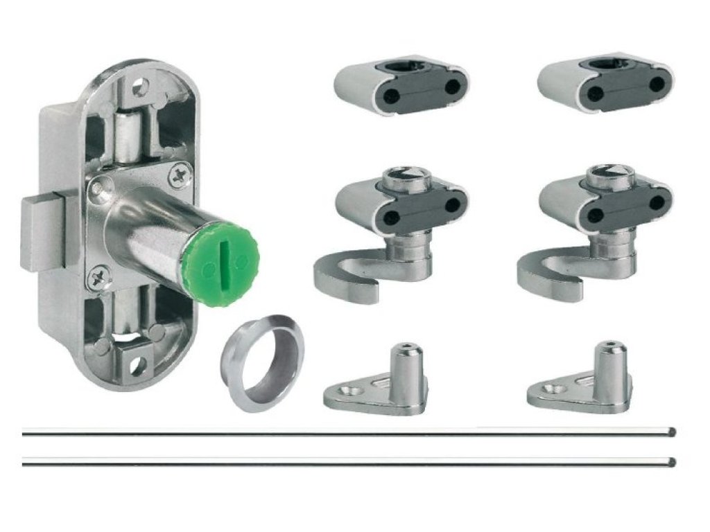 zámek Symo trojcestný Levý 15 nikl - komplet