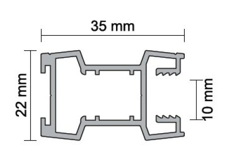 ALUPROFIL- lišta úchytková Kronos 10 mm 2,70 m