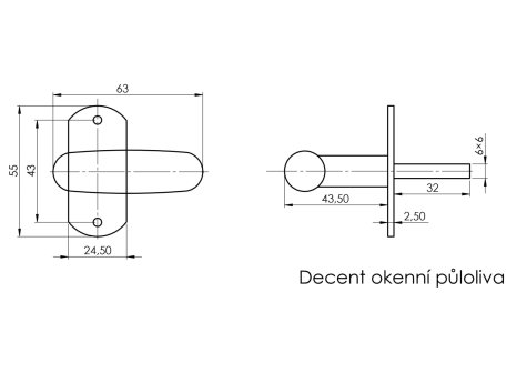 Půloliva okenní Decent