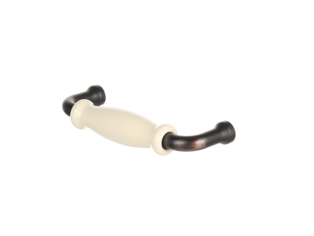 Úchytka Edita patinová hnědá/ porcelán