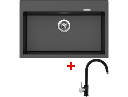 Set Sinks MAXIMO 780 metalblack + VITALIA GR