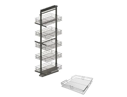 Kování pro potravinou skříň grafit 2000-2150 drátěný koš s dotlumením