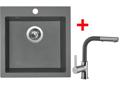 Sinks VIVA 455 set + baterie Enigma S GR - komplet - Šedá metalická, Titanium