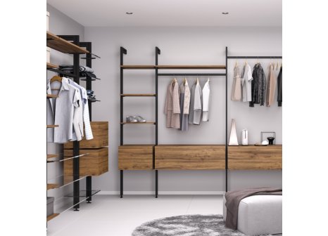 ZERO šatní tyč hranatá černá mat