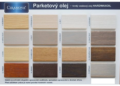 CIRANOVA HARDWAXOIL parketový olej tvrdý 1l barevný