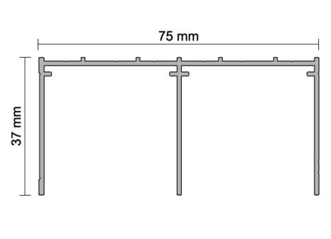 ALUPROFIL kolejnice horní 75 mm černý mat