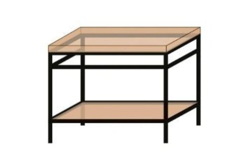 K20 systém koupelnový stůl černý mat - 900x810x500 mm