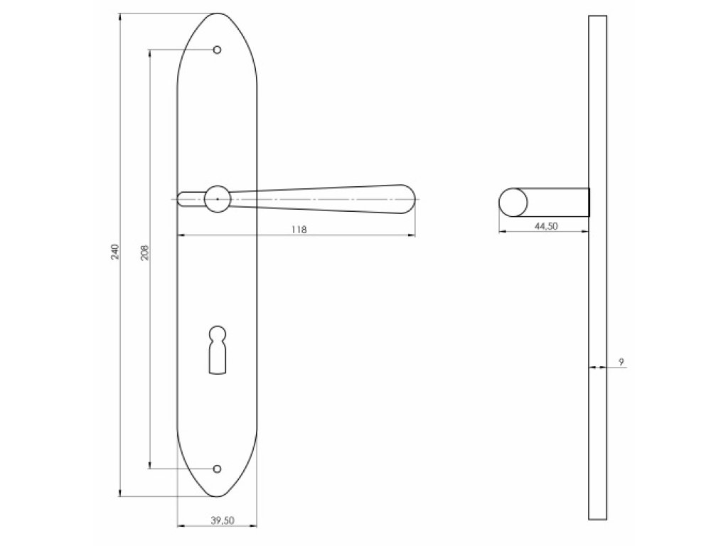 Casual štítové dveřní kování s pružinou klika/koule lesklý nikl