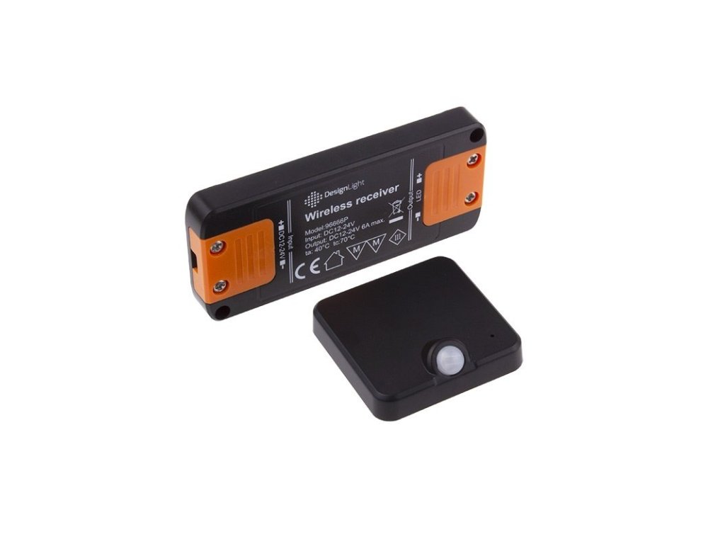 LED pohybový ovladač DELI PIR bezdrátový+čidlo černé