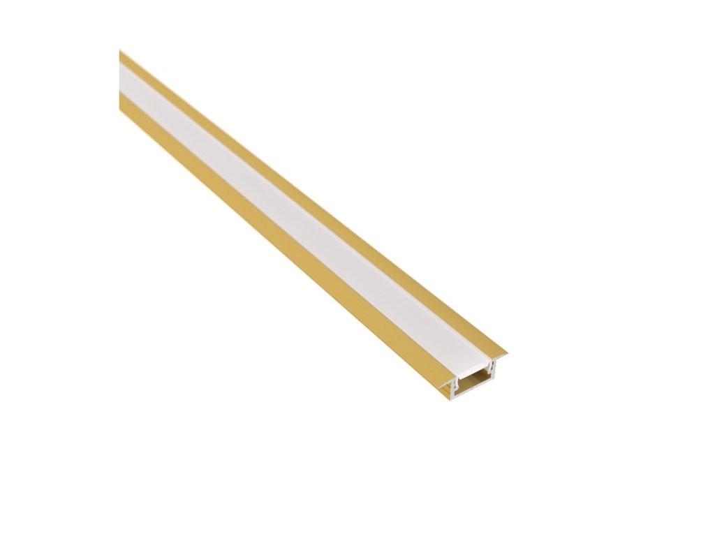 LED lišta profil LL-03 zafrézovat 3 m zlatá + krytka mléčná