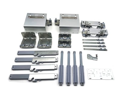 Cemux Planeo TOP kování skříňové naložené dveře 80kg,2 křídla+8x tlumič