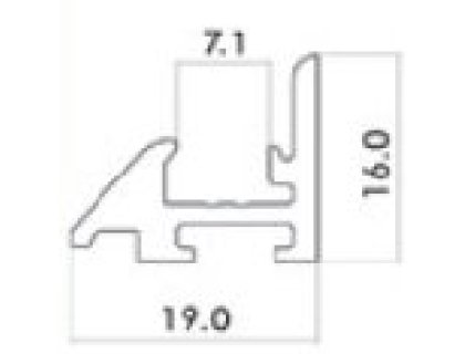 Waterfall profil WF1+těsnění  hliník- 3 m