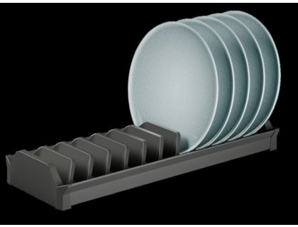 Cemux STAR držák a odkapávač na talíře 158x470x58 mm šedý