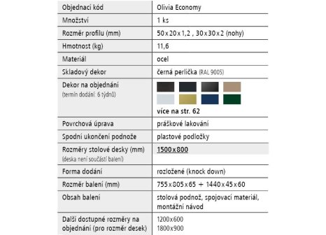 Stolová podnož LIVIANA ECONOMY