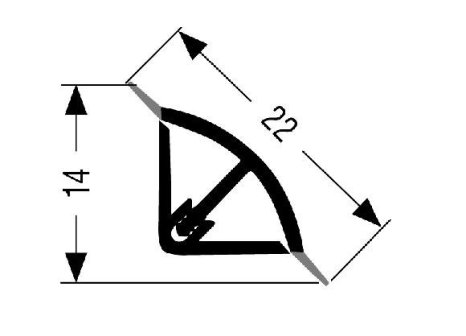 Těsnící profil TL 15A k pracovním deskám 3 m