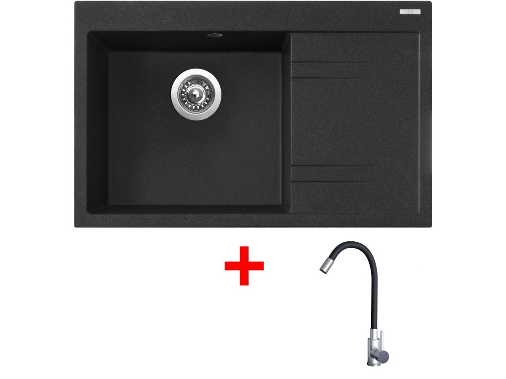 Set Sinks RIM 780 L + baterie ELASTA nerez/černá