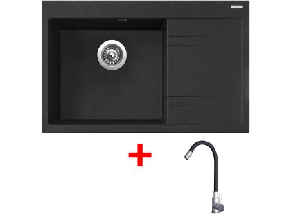 Set Sinks RIM 780 L + baterie ELASTA nerez/černá