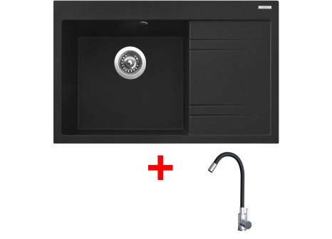 Set Sinks RIM 780 L + baterie ELASTA nerez/černá