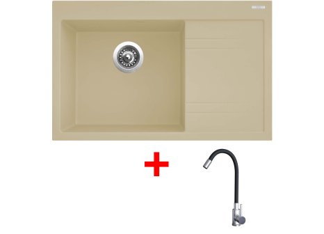 Set Sinks RIM 780 L + baterie ELASTA nerez/černá