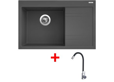 Set Sinks RIM 780 L + baterie ELASTA nerez/černá